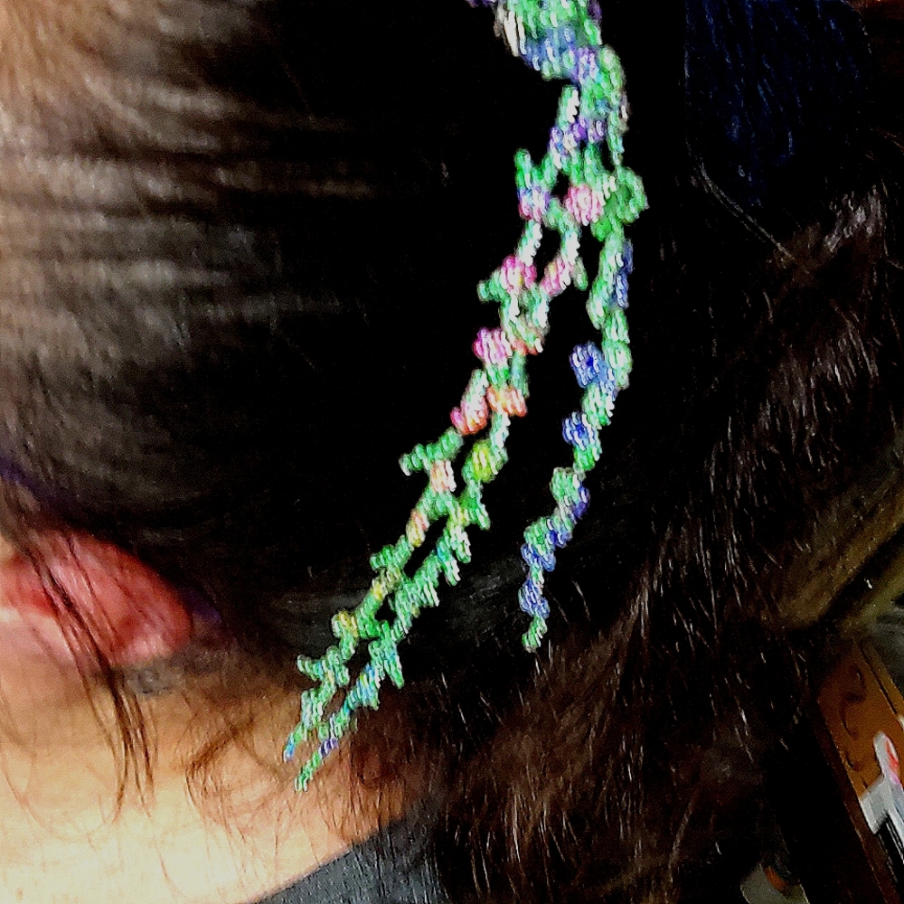 One of a kind Beaded flower hair comb